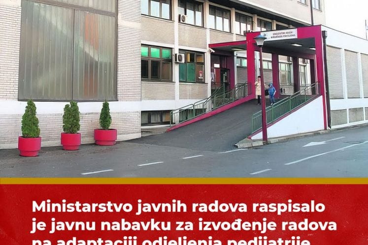 Raspisana javna nabavka za izvođenje radova na adaptaciji odjeljenja pedijatrije Opšte bolnice u Nikšiću