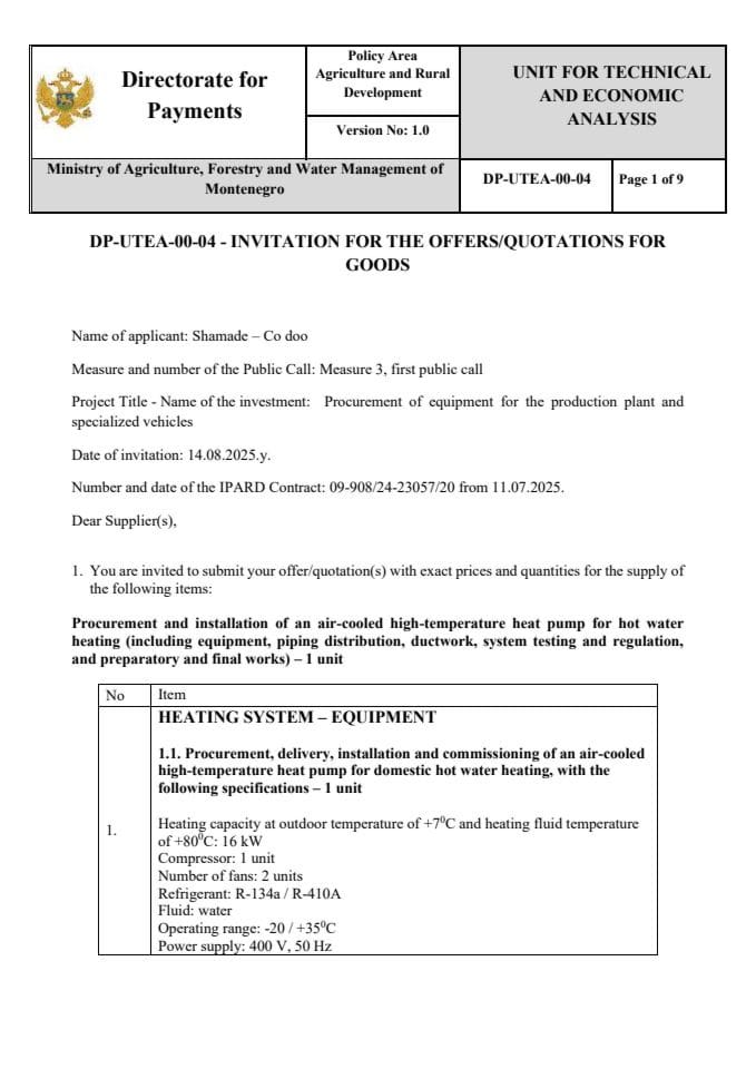 invitation-for-the-offers-quotations-for-goods_3_water heating system