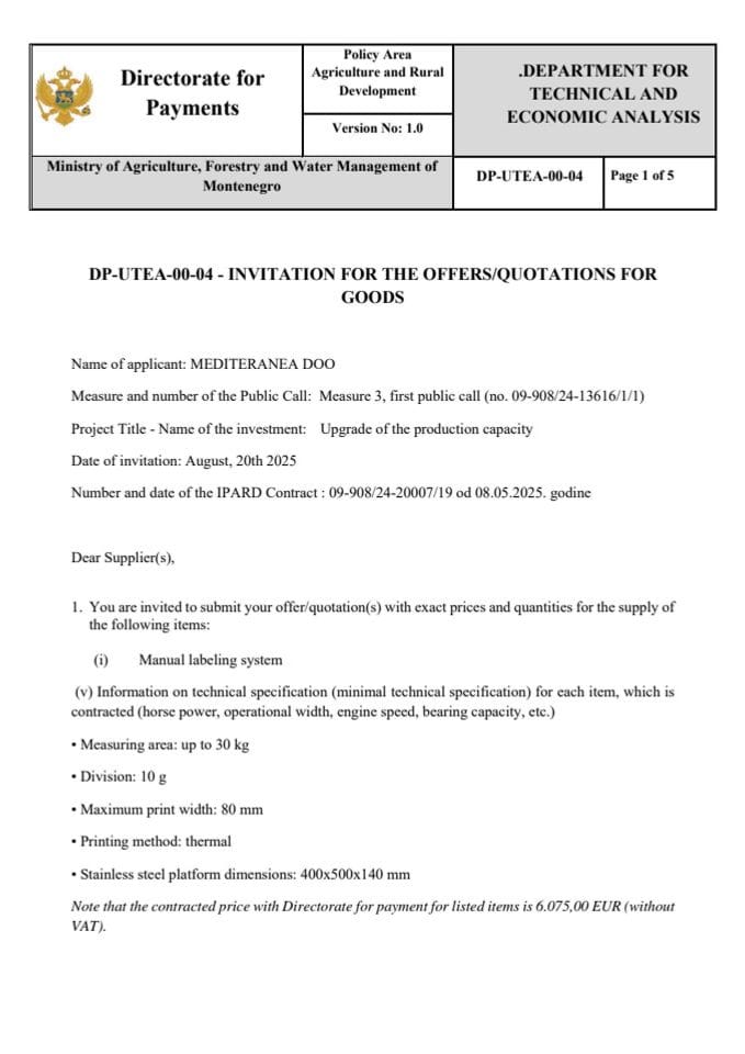 dp-dtea-00-04-invitation-for-the-offers-quotations-for-goods-manual labeling system