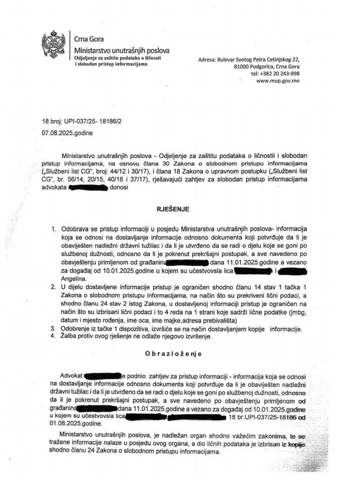 rješenje br. 18-UPI-037/25-18186/2