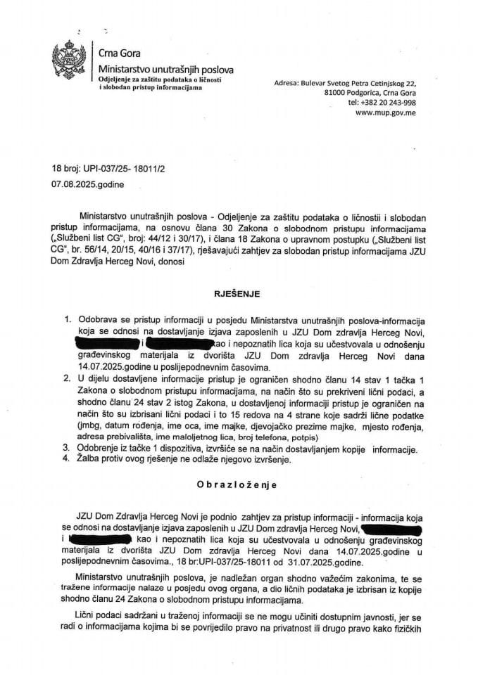 rješenje br. 18-UPI-037/25-18011/2