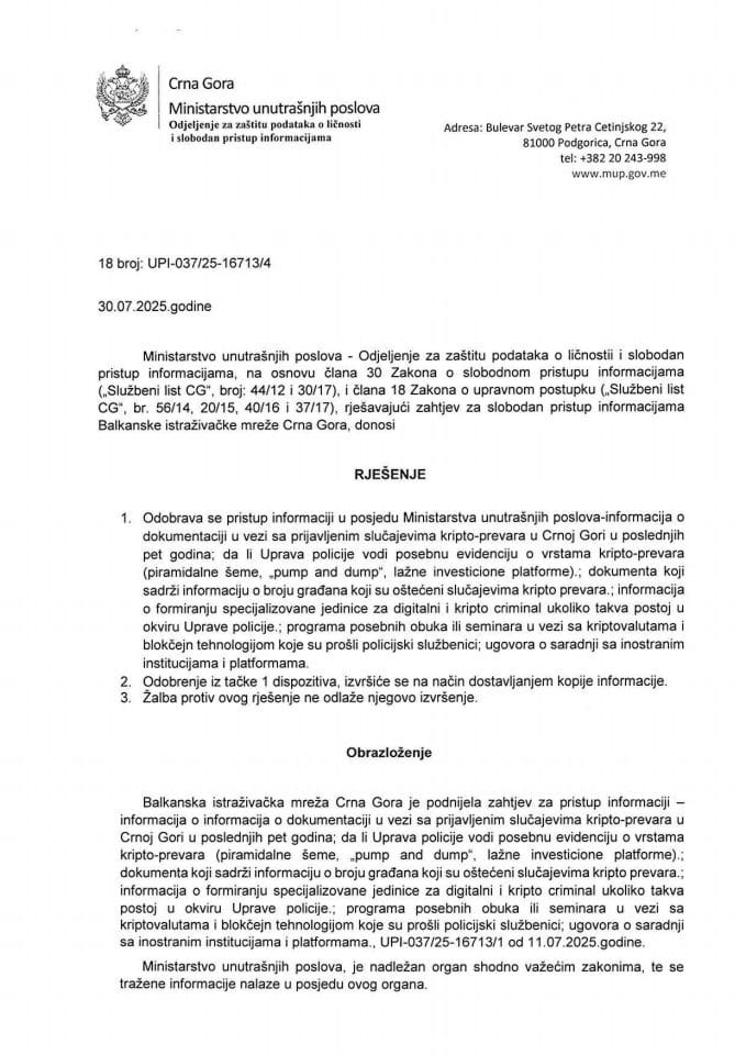 rješenje br. 18-UPI-037/25-16713/4