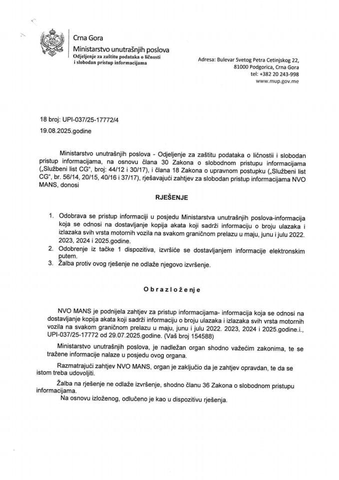 rješenje br. 18-UPI-037/25-17772/4