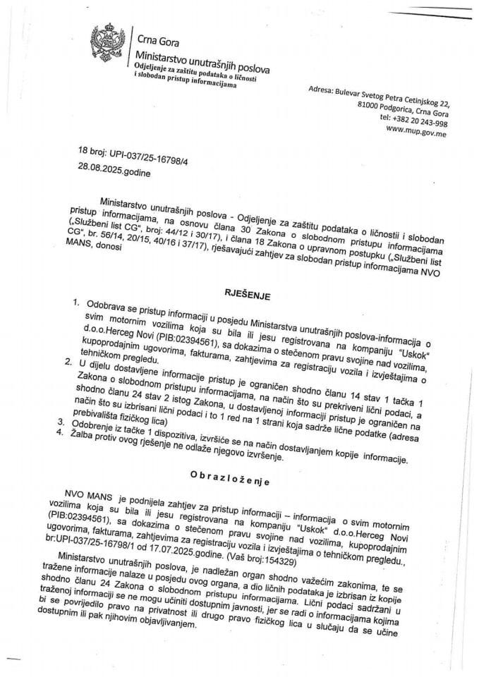 rješenje br. 18-UPI-037/25-16798/4