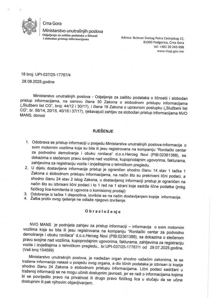 rješenje br. 18-UPI-037/25-17767/4