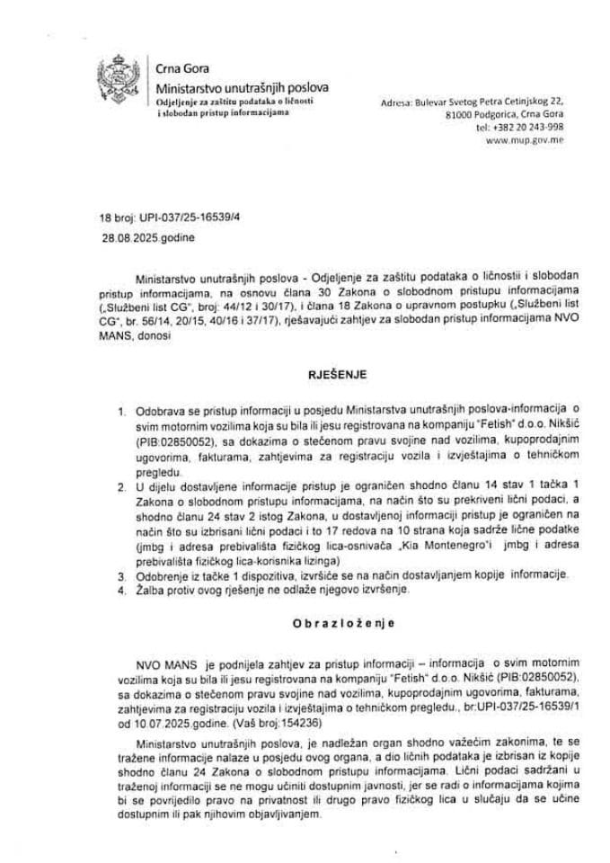 rješenje br. 18-UPI-037/25-16539/4