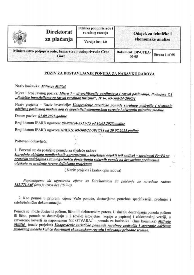 Nabavka radova gradjevina Milivoje Milicic