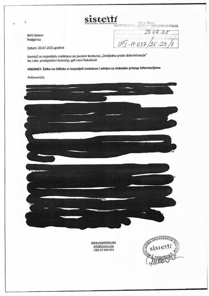 Zahtjev za SPI SISTEM - UPI 011-037/25-29/1, Rješenje UPI 01-037/25-29/2, Odgovor UPI 01-037/25-29/3