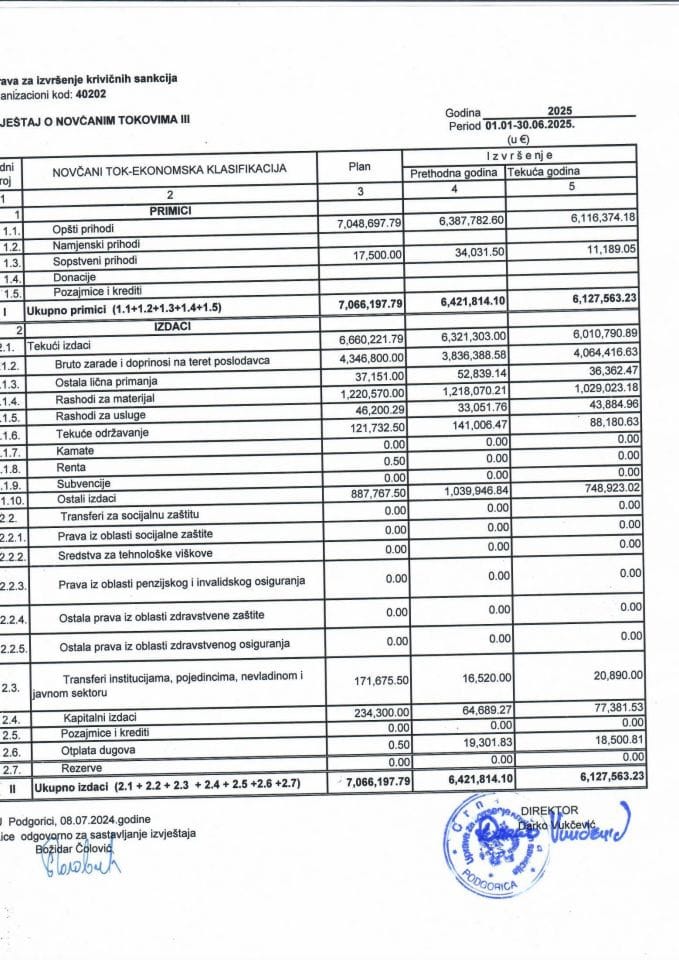 Полугодишњи извјештај 2025. година