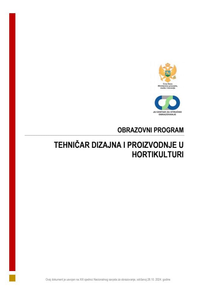 OP 080141 TEHNIČAR DIZAJNA I PROIZVODNJE U HORTIKULTURI
