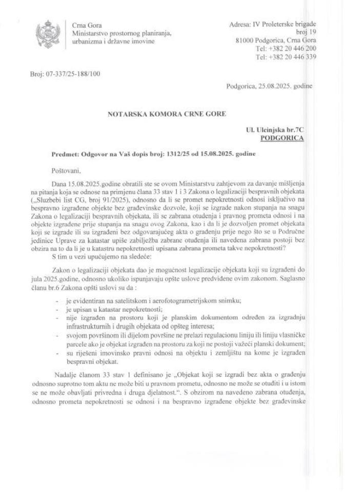 Legalizacija - 07-337-25-188-100 Notarska Komora Crne Gore