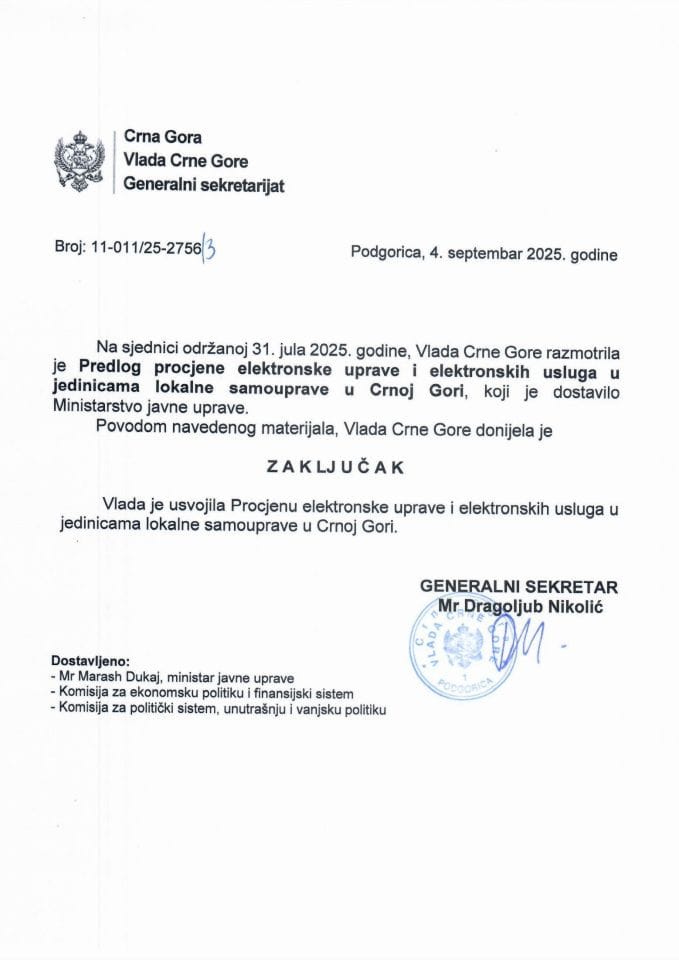 Предлог процјене електронске управе и електронских услуга у јединицама локалне самоуправе у Црној Гори - Закључци
