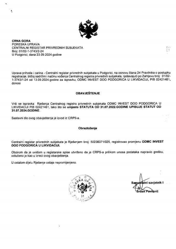 Informacija I 05/02-UP-131/4-25