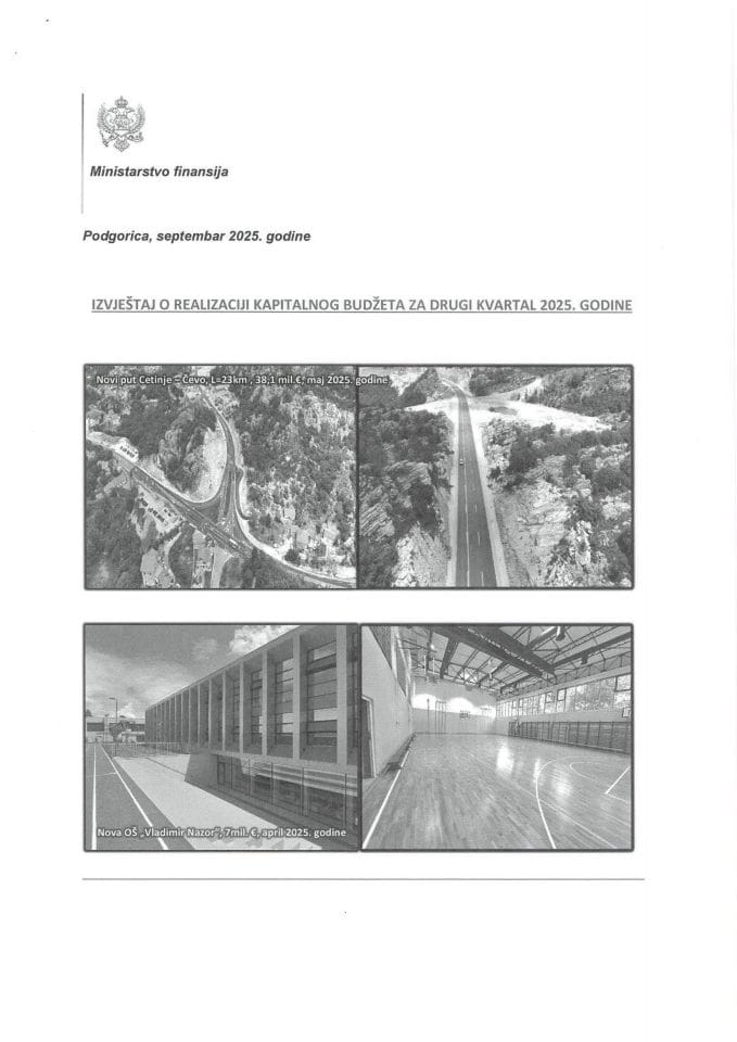 Izvještaj o realizaciji Kapitalnog budžeta za drugi kvartal 2025. godine