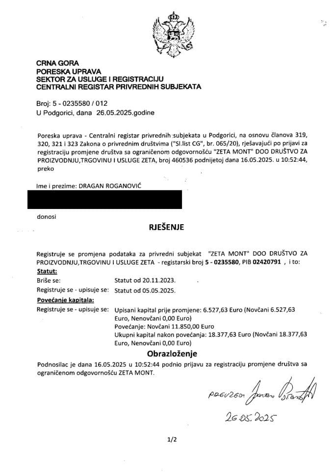 Informacija XIV 05/02-UP-176/4-25