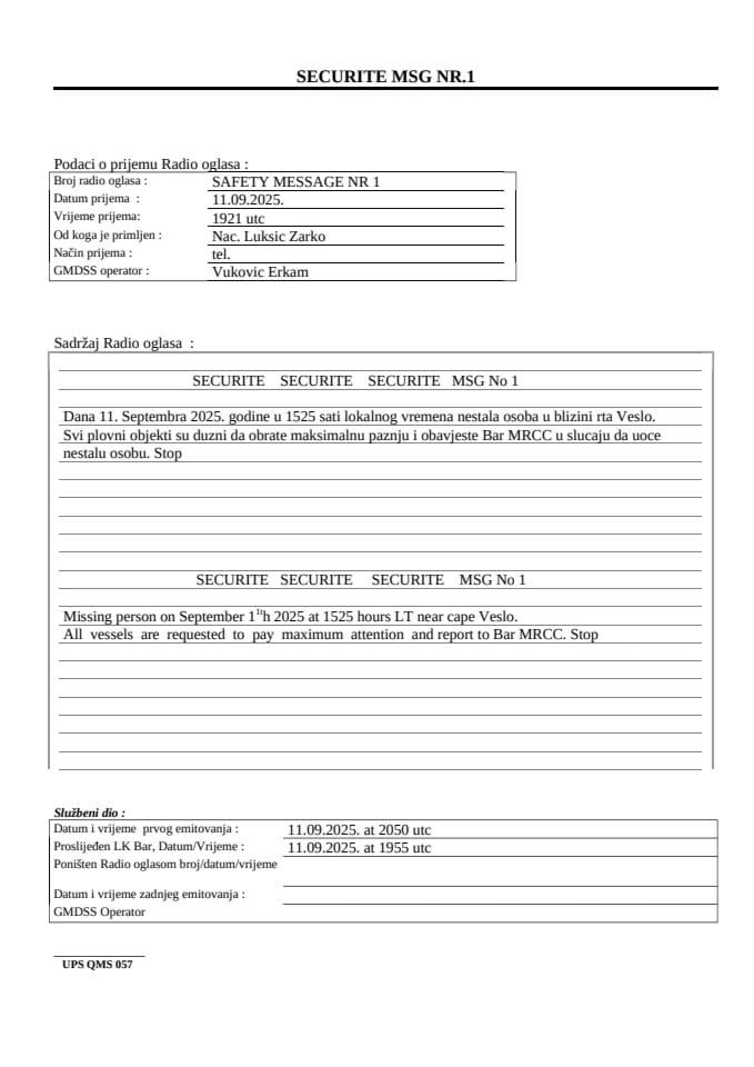 securite msg  No 1  11.9.2025