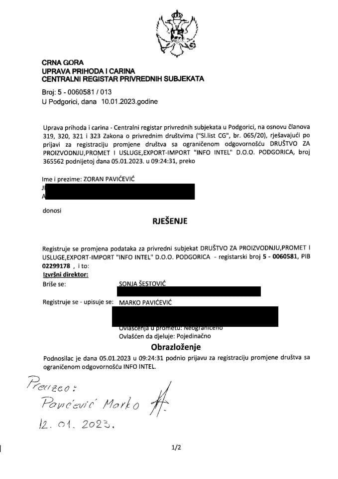 Informacija XIV 05/02-UP-203/4-25