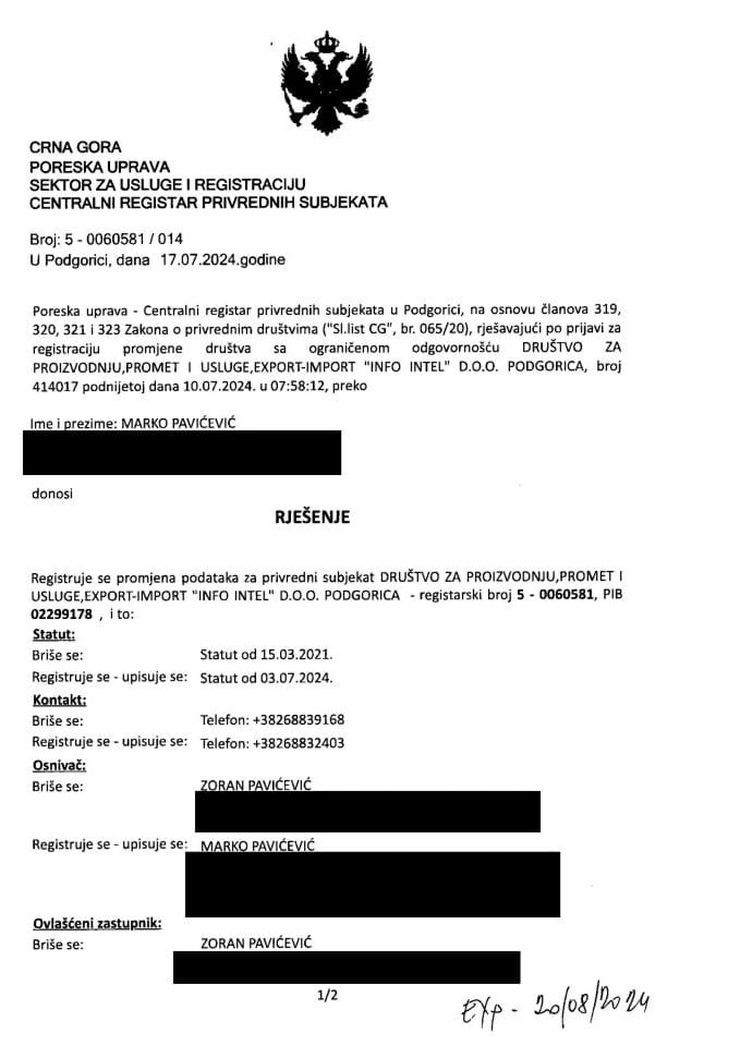 Informacija XV 05/02-UP-203/4-25