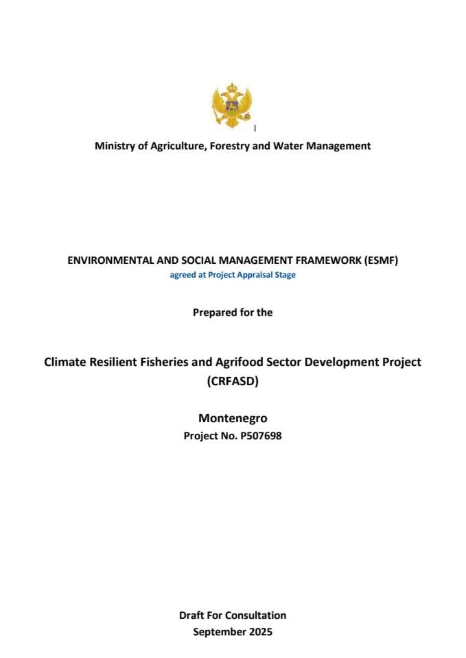 Environmental and Social Management Framework (ESMF)