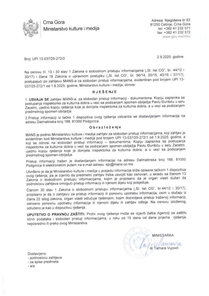 Rj.SPI Mans, spomen obilježja P. Đurisicu