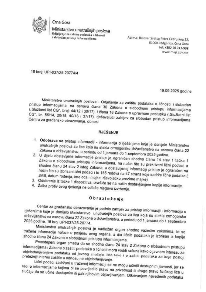 rješenje br. 18-UPI-037/25-20774/4