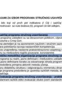 KRITERIJUMI ZA IZBOR PROGRAMA OBUKE