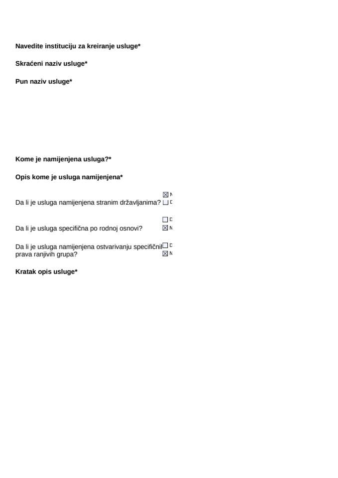 Kartica usluge - prepis uvjerenja o pravosudnom ispitu