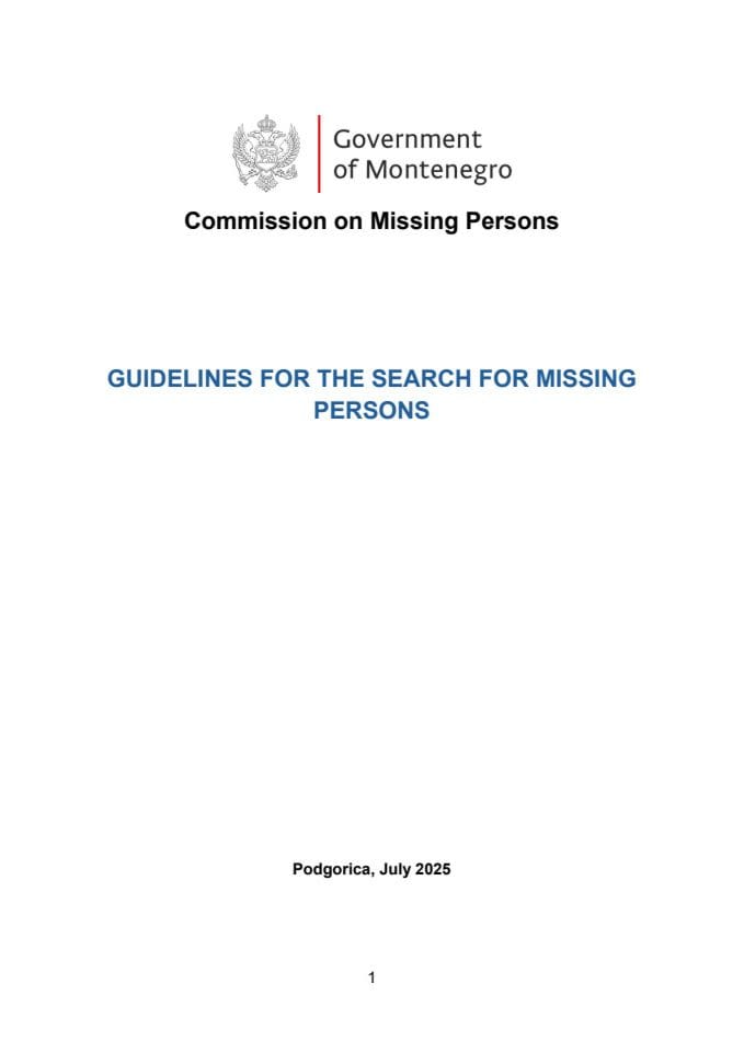 Guidelines for the search of missing persons