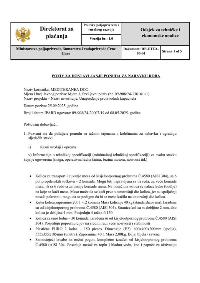 poziv-za-dostavljanje-ponuda-za-nabavku-robe-razni uredjaji i oprema