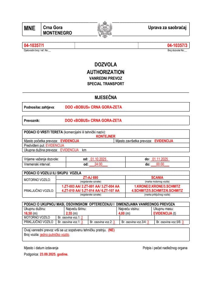 BOBUS 04-10357-oktobar-mjesečna