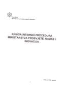 Kinjiga internih procedura - Ministarstvo prosvjete, nauke i inovacija
