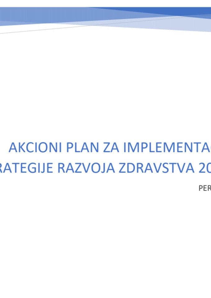 Акциони план за спровођење Стратегијом развоја здравства 2023-2027