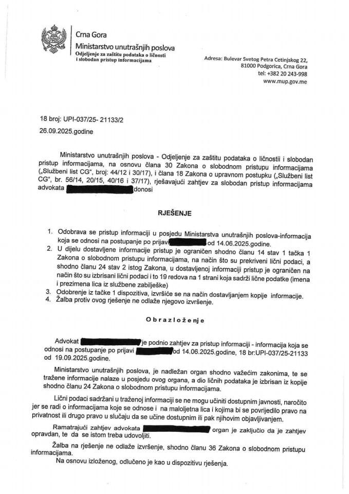 rješenje br. 18-UPI-037/25-21133/2