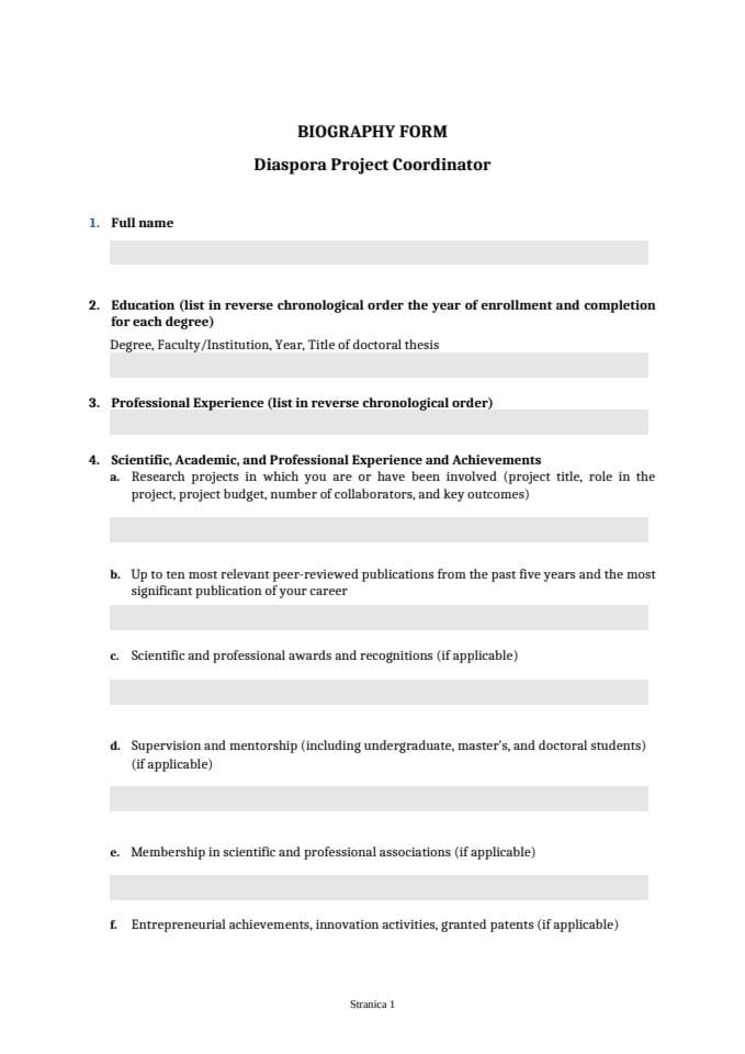 4а. Образац-за-координатора-координаторку-из-дијаспоре-биографија-образац - енгл