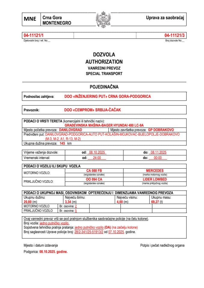 INŽENJERING PUT 04-11121-CEMPROM