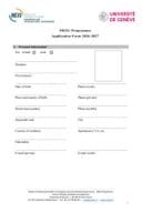 Prijavni formular za stipendije za Master program na Univerzitetu u Ženevi za akademsku 2026/2027. godinu
