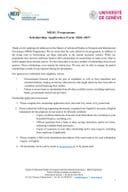 Propozicije konkursa za Stipendije za Master program na Univerzitetu u Ženevi za akademsku 2026/2027. godinu