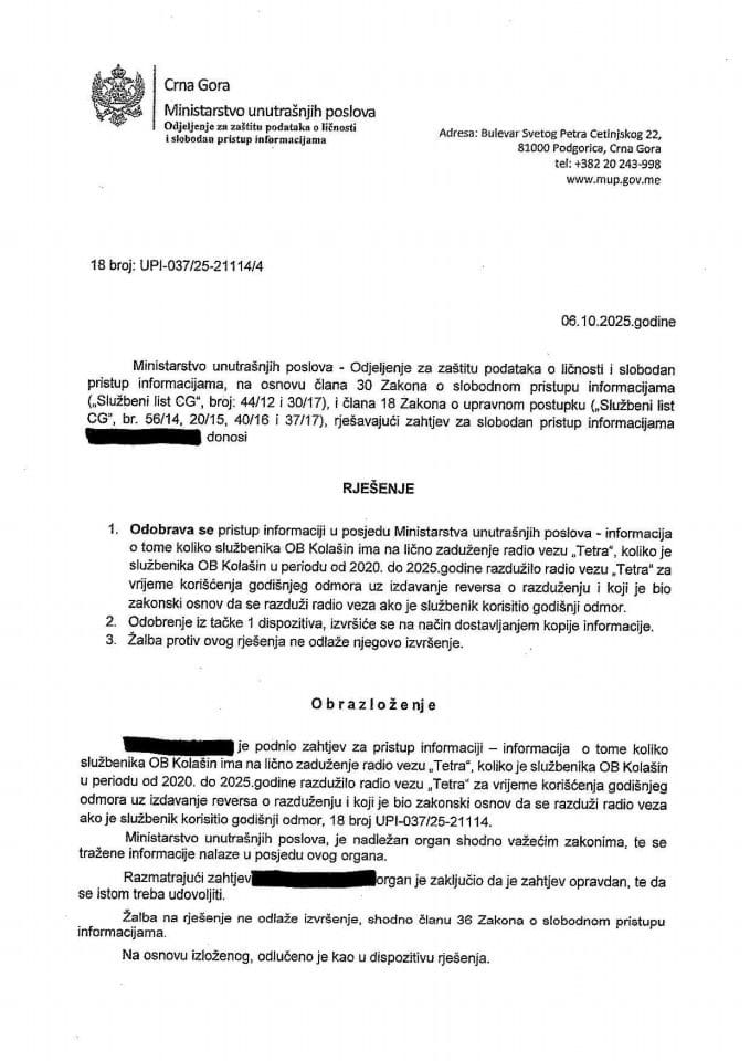 rješenje br. 18-UPI-037/25-21114/4