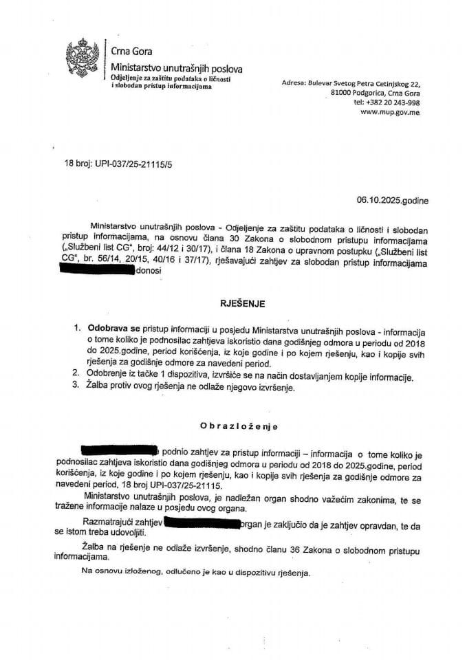 rješenje br. 18-UPI-037/25-21115/5