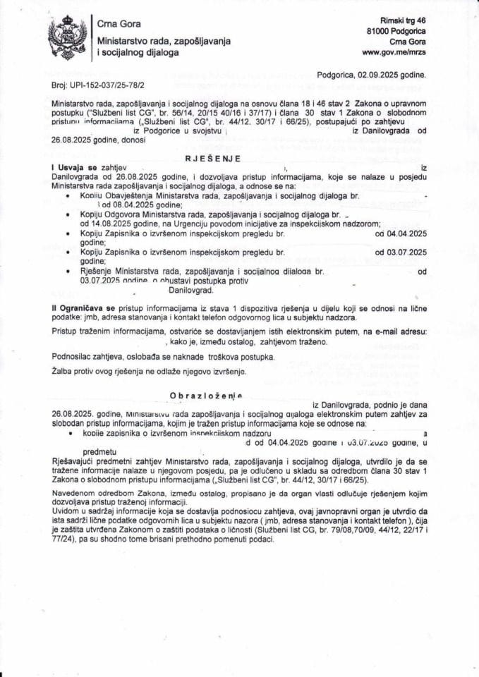 Rješenje br. UPI-152-037-25-78-2