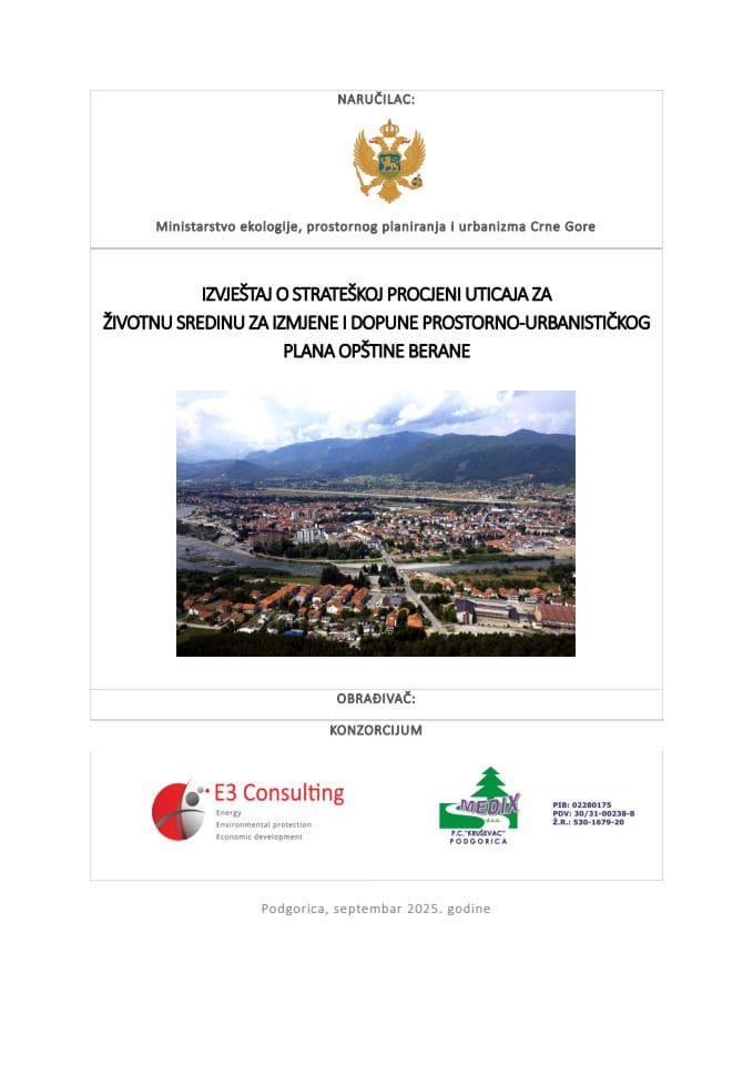 Strateška procjena uticaja na zivotnu sredinu ID PUP Berane