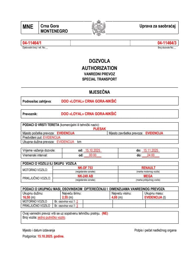 LOYAL 04-11464-okt-mjesečna