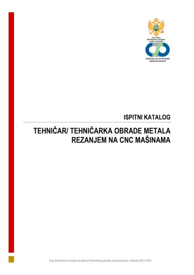 IK 050141 Tehničar obrade metala rezanjem na CNC mašinama