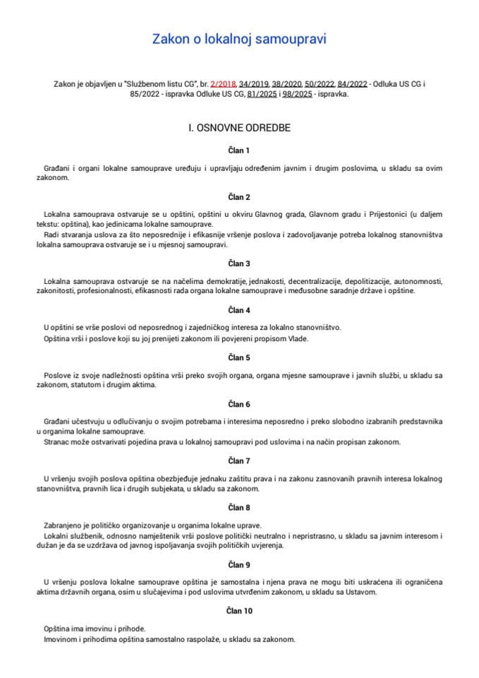 Zakon o lokalnoj samoupravi