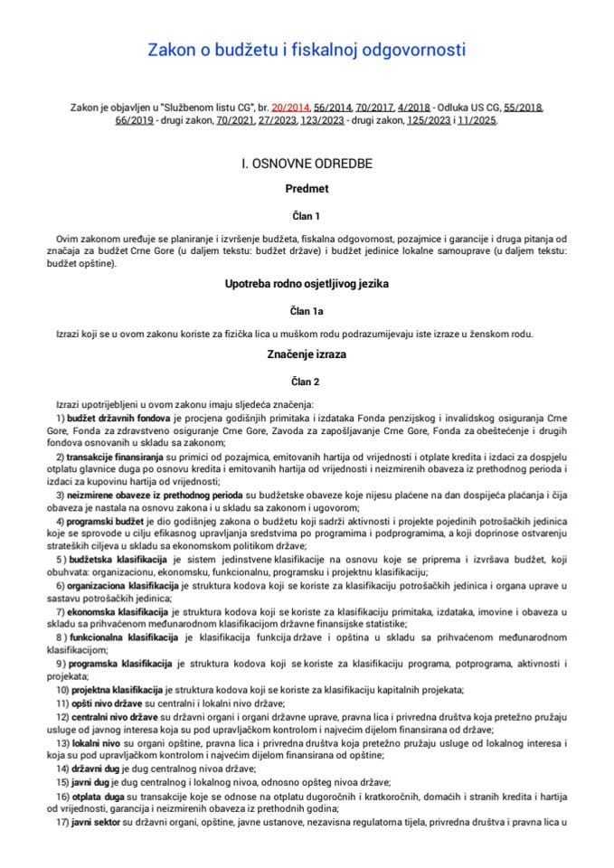 Zakon o budzetu i fiskalnoj odgovornosti (1)