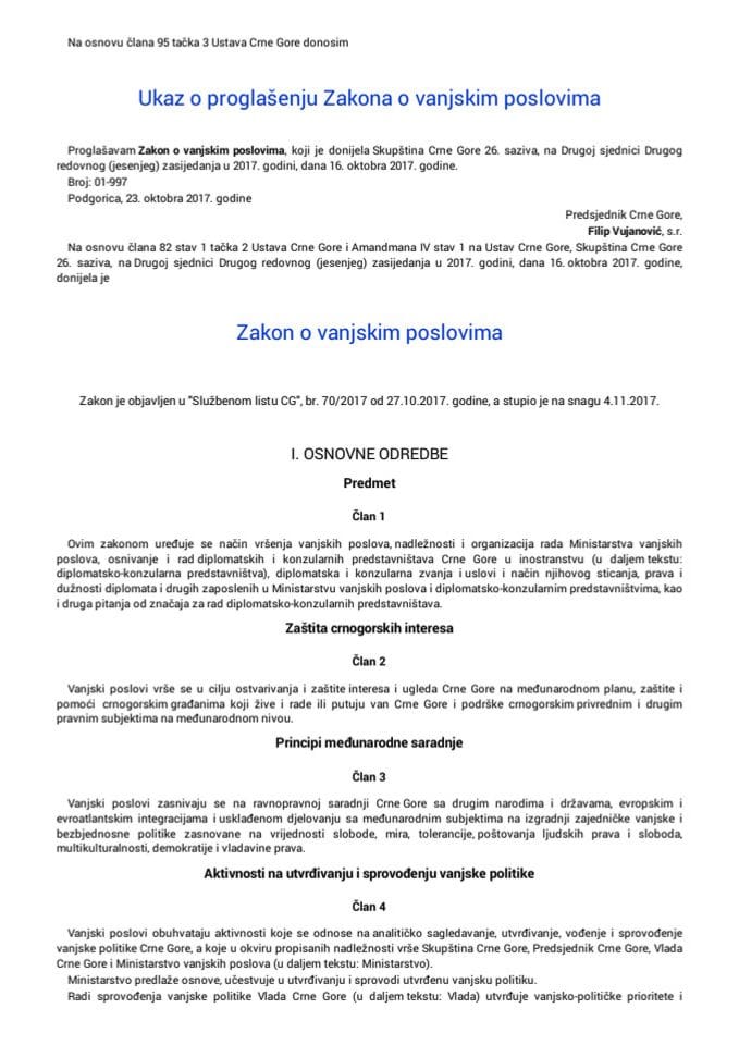 Zakon o vanjskim poslovima