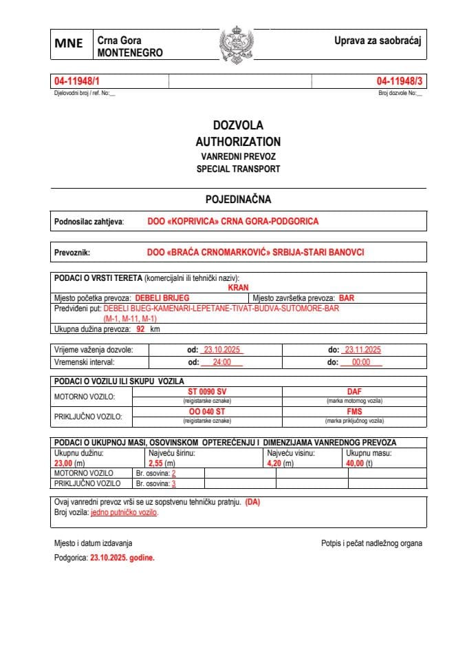 KOPRIVICA 04-11948-BRAĆA CRNOMARKOVIĆ