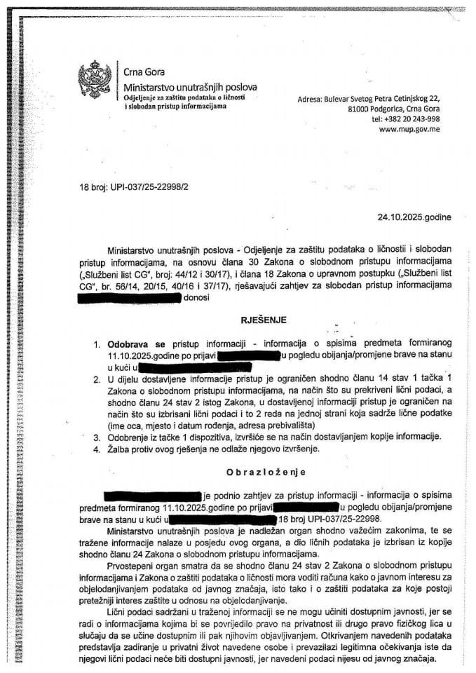 rješenje br. 18-UPI-037/25-22998/2