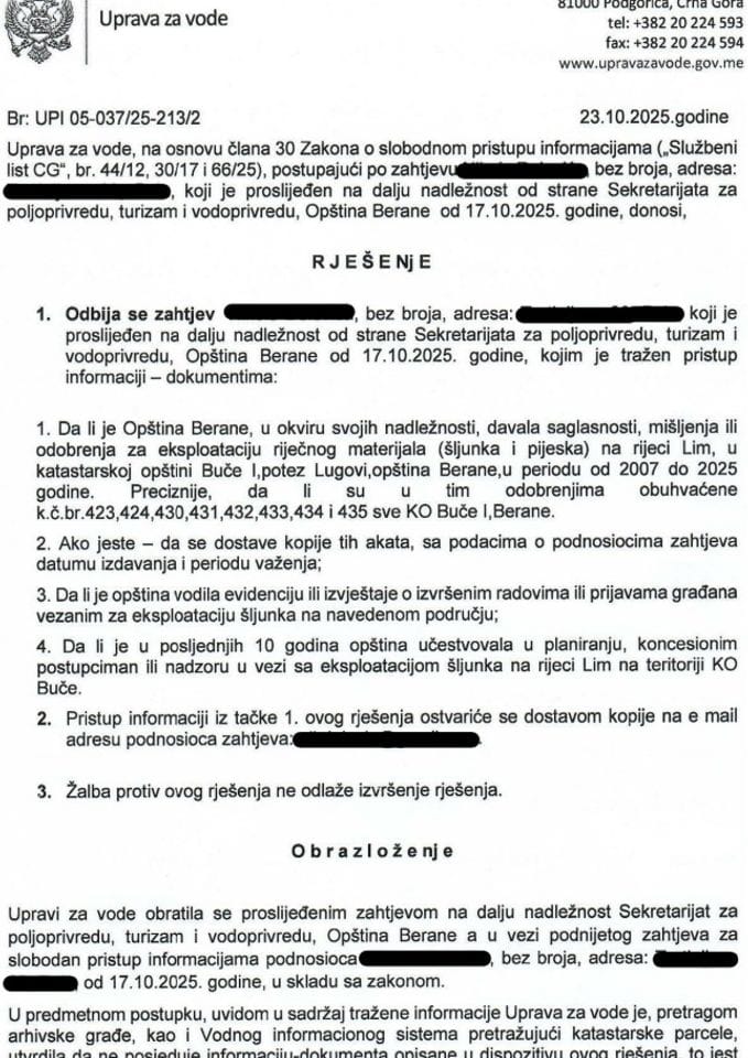 Rješenje br. UPI 05-037/25-213/2