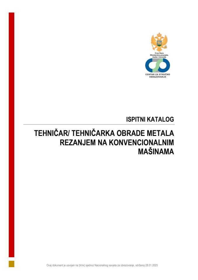 IK 050141 Tehničar obrade metala rezanjem na konvencionalnim mašinama